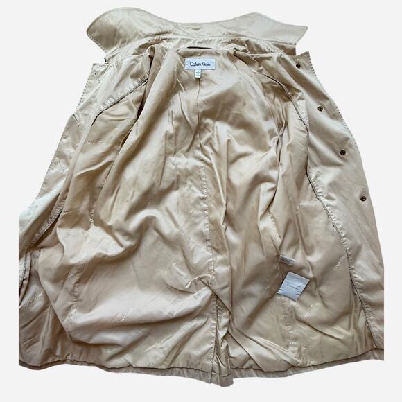 Calvin Klein Women’s Beige Trench Coat Size 8 | Detachable Hood | Lined - Picture 3 of 7
